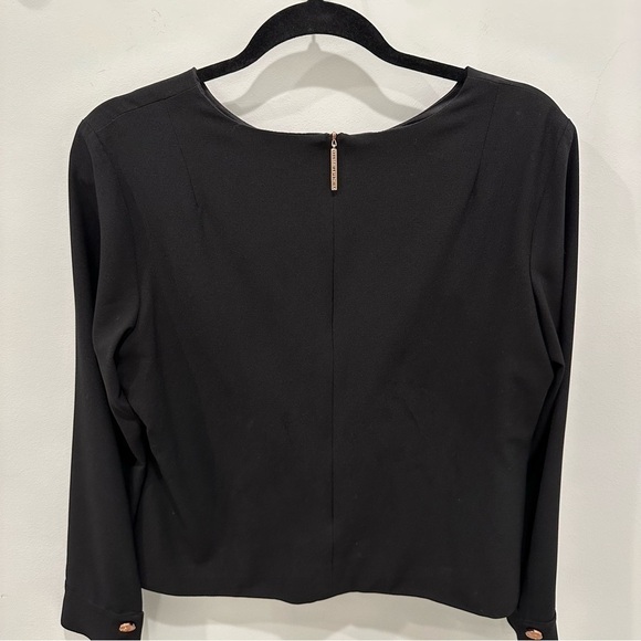 Prince of Ettiquette Black Blouse with Rose Gold Button and Zipper Detail - Picture 11 of 11